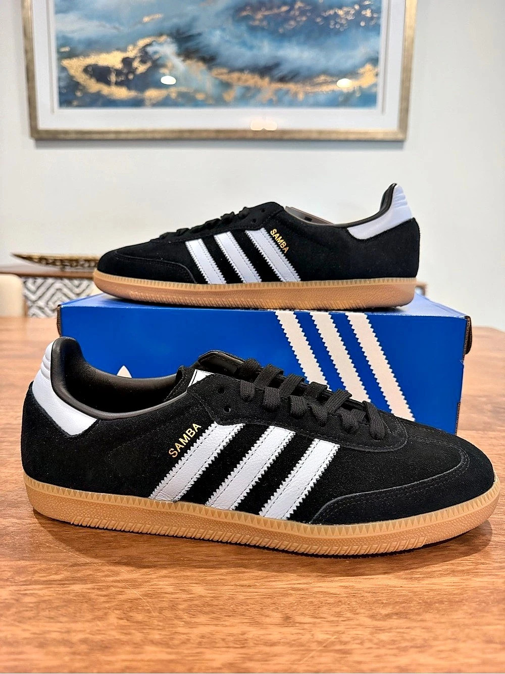 Adidas Samba OG Sneakers- Black/Gum3- Size 10.5M/12W BNIB
